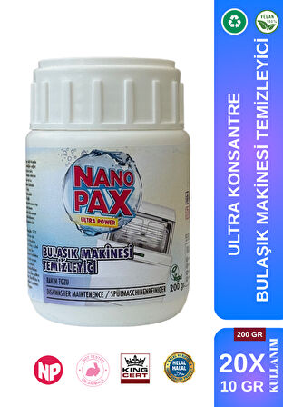 BULAŞIK MAKİNESİ TEMİZLEYİCİ TOZU ULTRA KONSANTRE - 200gr (20 X 10gr)