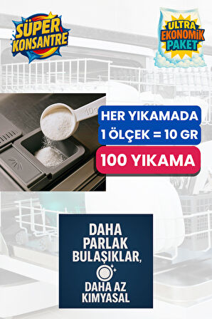 BULAŞIK MAKİNESİ PARLATICILI TOZ DETERJAN 1 KG