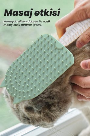 Silikon Kedi Köpek Tarağı Tüy Toplayıcı Tarak Kısa Tüylü Kediler İçin Tüy Toplama Fırçası Tarak (Karışık Renk)