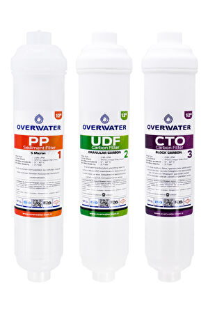 OverWater Kapalı Kasa Su Arıtma Cihazı 3 lü Inline Filtresi Seti Aşamalı ( Membransız Set ) FIN3