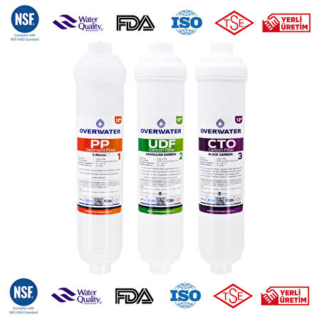 OverWater Kapalı Kasa Su Arıtma Cihazı 3 lü Inline Filtresi Seti Aşamalı ( Membransız Set ) FIN3