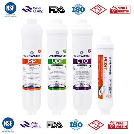 OverWater Kapalı Kasa Su Arıtma Cihazı 4 lü Inline Filtresi Seti Aşamalı ( Membransız Set ) FIN4