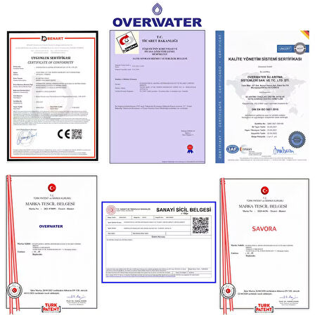 OverWater Açık Kasa Su Arıtma Cihazı 6 Lı Filtresi Seti 10 Aşamalı Özel Sarım Membran Filtre