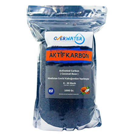 OverWater Aktif Karbon Coconut Bazlı (1 KG) 1000 Gr Hindistan Cevizi Kabuğu