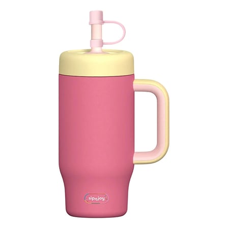 SipnJoy - HandleHug Tumbler Pipetli Suluk 550 ml - Pembe