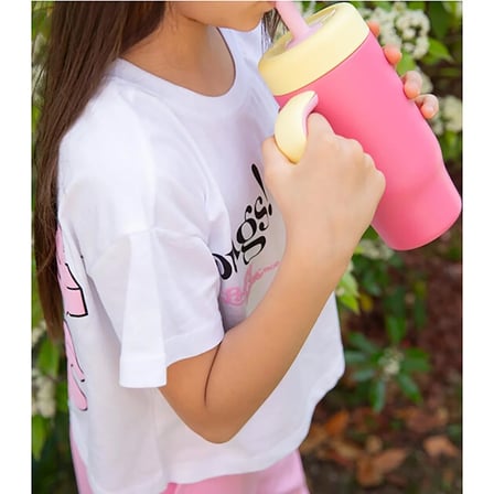 SipnJoy - HandleHug Tumbler Pipetli Suluk 550 ml - Pembe