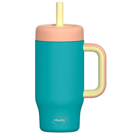 SipnJoy - HandleHug Tumbler Pipetli Suluk 550 ml - Turkuaz