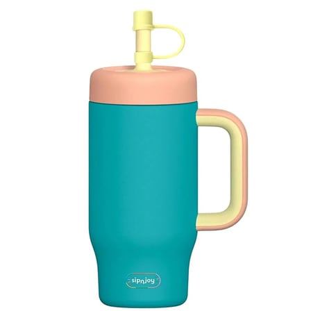 SipnJoy - HandleHug Tumbler Pipetli Suluk 550 ml - Turkuaz