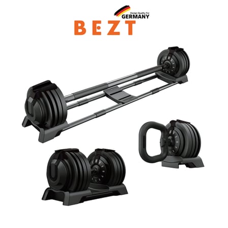 Bezt Premium Sports Ayarlanabilir 3 in 1 Halter Kettlebell Dambıl Seti 24kg SİYAH