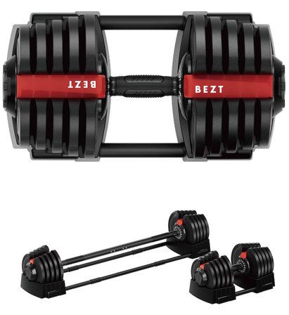 Bezt Premium Sports Ayarlanabilir 2 in 1 Halter Dambıl Seti 40kg KIRMIZI