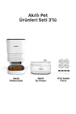 Akıllı Mama Kabı, Akıllı Su Pınarı ve Yedek Filtre 3'lü Pet Seti