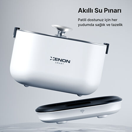 Xenon Smart Akıllı Otomatik Şarj Edilebilir Bataryalı Pet Su Sebili Kablosuz Su Şelalesi Ultra Sessiz Çelik Su Pınarı X8653