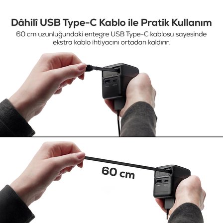 Xenon Smart Hızlı Şarj Adaptörü | 70W, GaN, USB-C & USB-A, Dahili Type-C Kablo, PD PPS, Dijital Ekran (X6413)