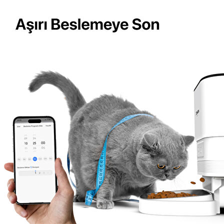 Xenon Smart Akıllı Otomatik Kameralı Kedi Tuvaleti Paslanmaz Çelik Kaseli Mama Kabı Bataryalı Su Pınarı ve Filtre 4'lü Pet Seti