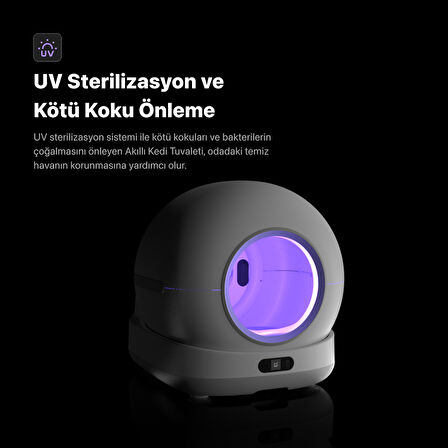 Xenon Smart Akıllı Otomatik Kamerasız Kedi Tuvaleti Paslanmaz Çelik Kaseli 5LT Mama Kabı Akıllı Bataryalı Su Pınarı ve Filtre 4'lü Pet Seti