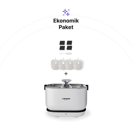 Xenon Smart Akıllı Otomatik Bataryalı Su Sebili Ultra Sessiz Çelik Hazneli Su Pınarı ve Yedek Filtre 2'li Pet Seti