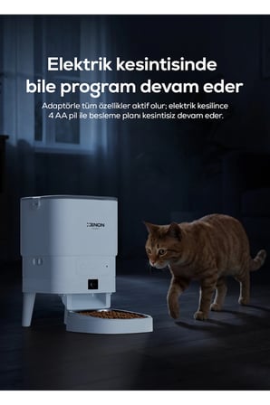 Akıllı Mama Kabı (Kameralı) | 1080p, 4L, Mobil Kontrol, Çelik Kase, Gece Görüş (X8614)