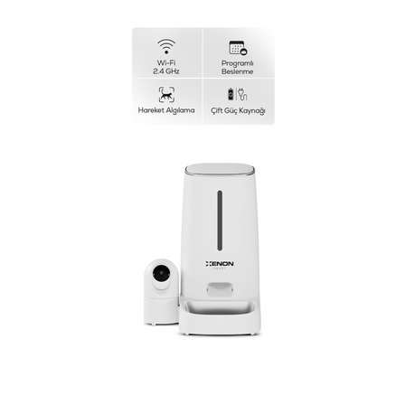 Xenon Smart Akıllı Mama Kabı (Kameralı) | 2MP Gece Görüş, WiFi Mobil Kontrol, Çelik Kase, Çift Yönlü Ses (X8610)