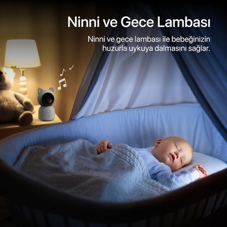 Xenon Smart Bebek Kamerası, Beyaz Gürültü Makinesi, Hava Temizleyici ve Akıllı Ampul | 4’lü Set, Mobil Kontrol