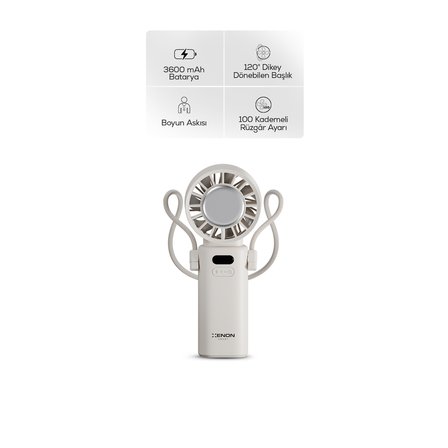 Xenon Smart Peltier Buz Soğutmalı El Vantilatörü | 100 Kademe, 3600mAh, 8300 RPM, USB-C, Askılı