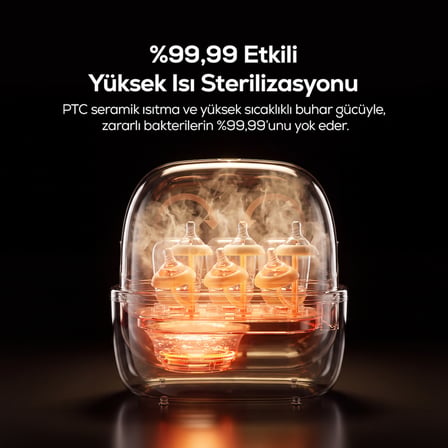 Xenon Smart Çok Fonksiyonlu Biberon Sterilizatörü ve Kurutucu – Buharlı, Mama Isıtıcılı, Wi-Fi Akıllı Kontrol