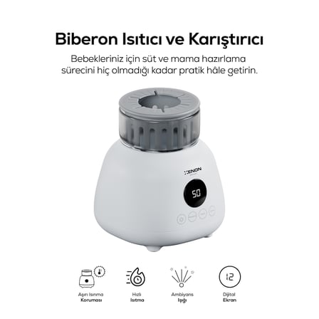 Biberon Isıtıcı | Anne Sütü Çözdürme, Karıştırıcılı, Hassas Sıcaklık, Geniş Biberon Uyumlu (X1003)