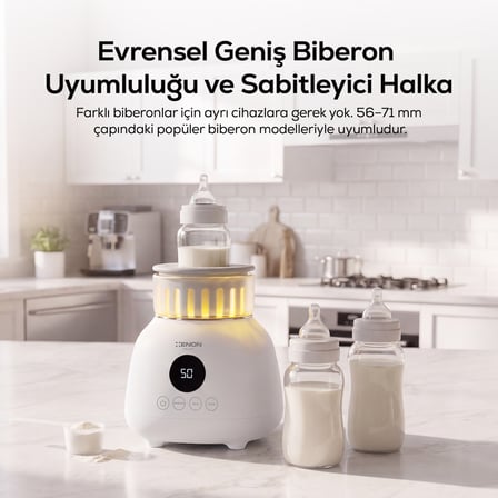 Biberon Isıtıcı | Anne Sütü Çözdürme, Karıştırıcılı, Hassas Sıcaklık, Geniş Biberon Uyumlu (X1003)
