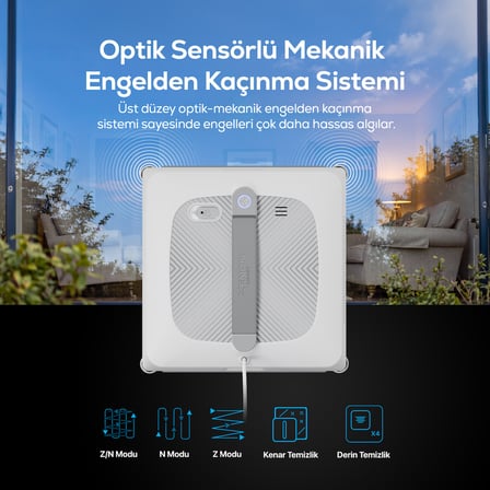 Elo Pro Cam Silme Robotu, 3 Yönlü Su Püskürtme, 4000 Pa, WiFi, Mobil Kontrol (X8682)