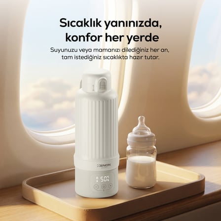 Xenon Smart Taşınabilir Su Isıtıcı | Modüler Bataryalı, 500 ml, Paslanmaz Çelik, Sıcaklık Ayarlı, Mama ve Süt Isıtıcı (X1004)