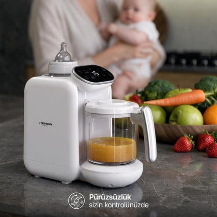 5'i 1 Arada Bebek Mama Robotu – Buharlı Pişirici, Blender ve Mama Hazırlama Makinesi (X1010)