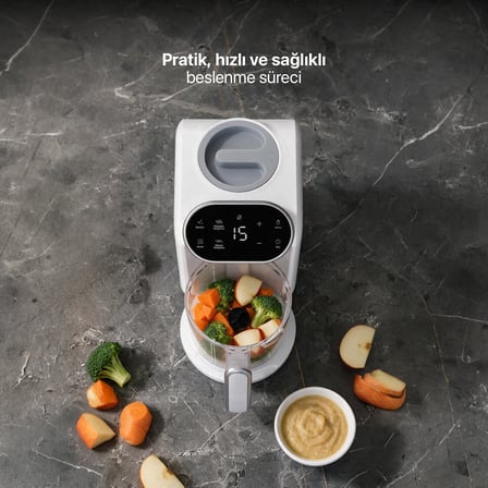 5'i 1 Arada Bebek Mama Robotu – Buharlı Pişirici, Blender ve Mama Hazırlama Makinesi (X1010)