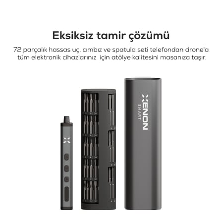 Xenon Smart Hassas Tornavida Seti | 78 Parça, Şarjlı, Saat, Gözlük, Bilgisayar Uyumlu Tamir Kiti (X6836)