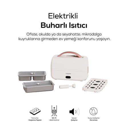 Elektrikli Sefer Tası | Isıtıcılı, Çift Hazneli, Çelik, Vakumlu, Sızdırmaz, Yemek Kabı (X1122)