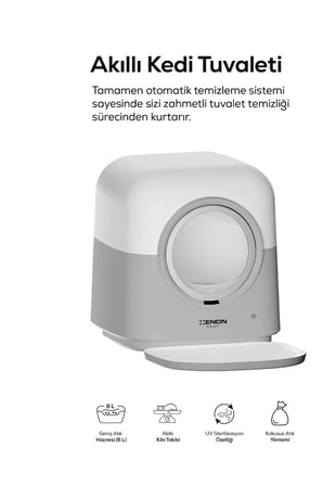 Otomatik Kedi Tuvaleti | 60L, 6L Atık Hazneli, UV, Wifi, Kilo Takibi, Akıllı Kedi Tuvaleti (X8621)