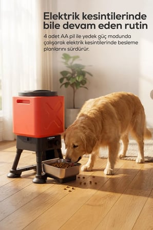 Köpek Mama Kabı ve Su Pınarı Seti | 14L Ortopedik Çelik Kase, Uygulama Kontrol, Paslanmaz Çelik Su Pınarı, WiFi, Büyük Cins Uyumlu