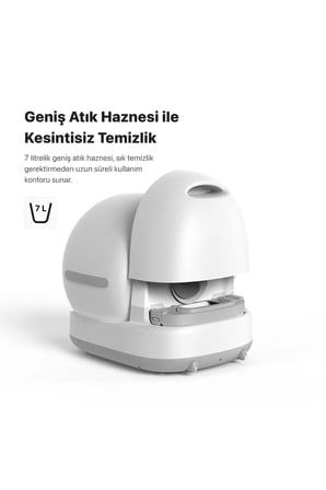 Xenon Smart Kedi Tuvaleti ve Mama Kabı 2'li Set | WiFi, 72L Otomatik Kedi Tuvaleti, Çelik Mama Kabı, Mobil Kontrol