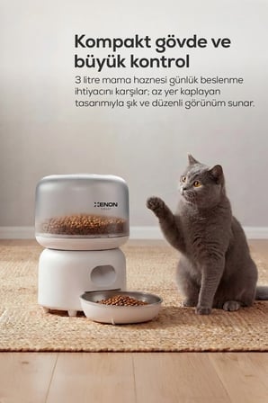 Xenon Smart Kameralı Kedi Tuvaleti ve Mama Kabı 2'li Set | WiFi, 1080p, 72L Otomatik Kedi Tuvaleti, Mobil Kontrol, Paslanmaz Çelik Mama Kabı