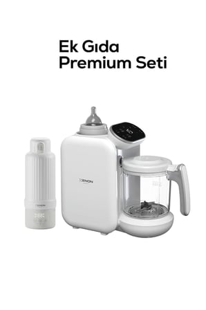 Xenon Smart Ek Gıdaya Geçiş Premium Seti (2'li) | 5'i 1 Arada Bebek Mama Robotu ve Şarjlı Taşınabilir Kettle 500 ml