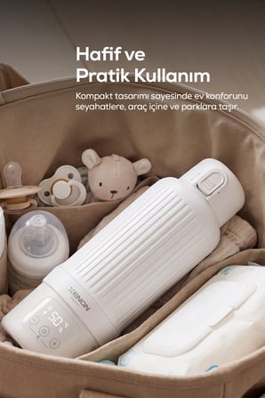 Xenon Smart Ek Gıdaya Geçiş Premium Seti (2'li) | 5'i 1 Arada Bebek Mama Robotu ve Şarjlı Taşınabilir Kettle 500 ml