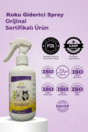 Kedi Kumu ve Tuvaleti Koku Giderici - Bebek Pudrası Kokulu İdrar ve Çişi Leke Çıkarıcı Sprey 250 ml