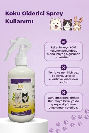 Kedi Kumu ve Tuvaleti Koku Giderici - Bebek Pudrası Kokulu İdrar ve Çişi Leke Çıkarıcı Sprey 250 ml