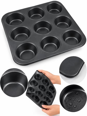 Esnek ve Yapışmaz 12 li Silikon Muffin ve Kapkek Kalıbı