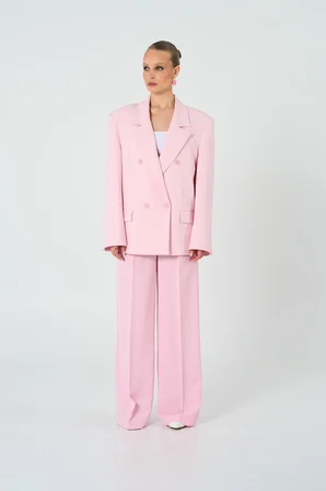 Kadın Pembe Pileli Pantolon