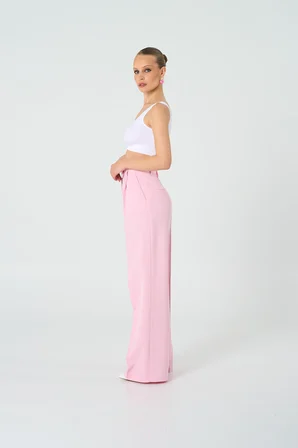Kadın Pembe Pileli Pantolon