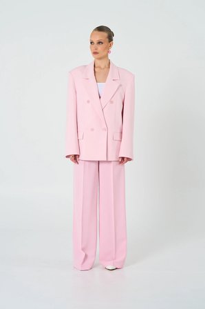 Kadın Pembe Pileli Pantolon