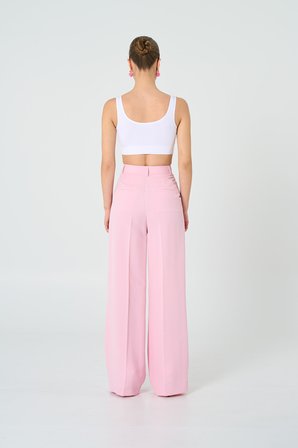 Kadın Pembe Pileli Pantolon