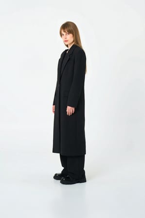 Kadın Siyah Oversize Uzun Ceket