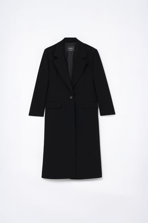 Kadın Siyah Oversize Uzun Ceket