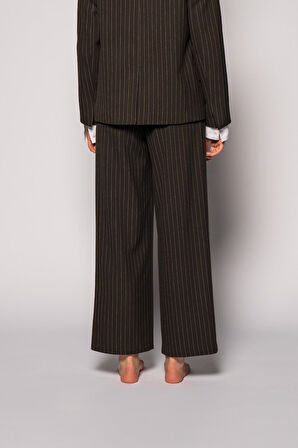 Kadın Acı Kahve Çift Pileli Pantolon