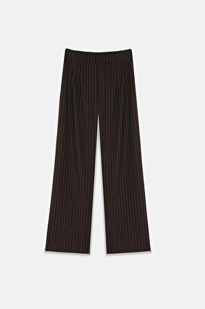 Kadın Acı Kahve Çift Pileli Pantolon